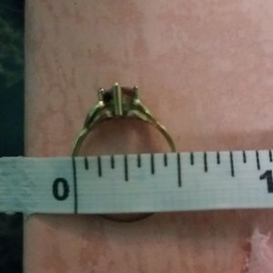 Girls pink stone 10 k yellow gold ring